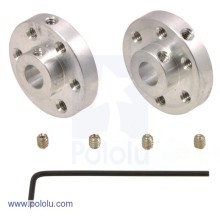 Pololu Universal Aluminum Mounting Hub for 6mm Shaft Pair; 4-40 Holes