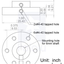 Pololu Universal Aluminum Mounting Hub for 6mm Shaft Pair; 4-40 Holes