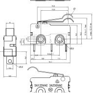 Snap-Action Switch with 15.6mm Bump Lever: 3-Pin, SPDT, 5A
