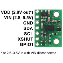 VL53L4CD Time-of-Flight Distance Sensor Carrier with Voltage Regulator, 120cm Max