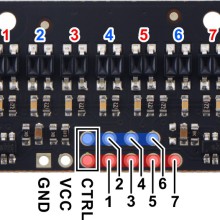QTR-HD-07RC Reflectance Sensor Array: 7-Channel, 4mm Pitch, RC Output