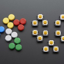 Colorful Round Tactile Button Switch Assortment - 15 pack
