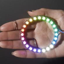 NeoPixel Ring - 24 x 5050 RGBW LEDs w/ Integrated Drivers - Cool White - ~6000K