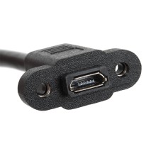 Panel Mount USB Micro-B Extension Cable - 6"
