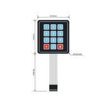 Sealed Membrane 3X4 Button Pad with Sticker