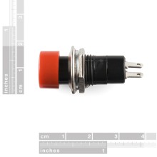 Locking Button - Medium Red Panel Mount