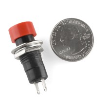 Locking Button - Medium Red Panel Mount