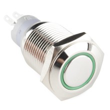 Metal Pushbutton - Momentary 16mm, Green