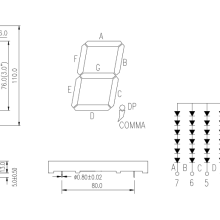 3inch 1digit Green 8 segment led display 30101BGG/BS (Common Anode)