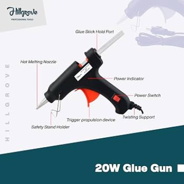 20W Mini Hot Glue Gun – Electric Heat Tool with 7mm Glue Sticks