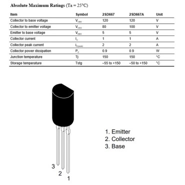2SB647/2SD667 NPN Silicon Low Power Plug-in Transistor