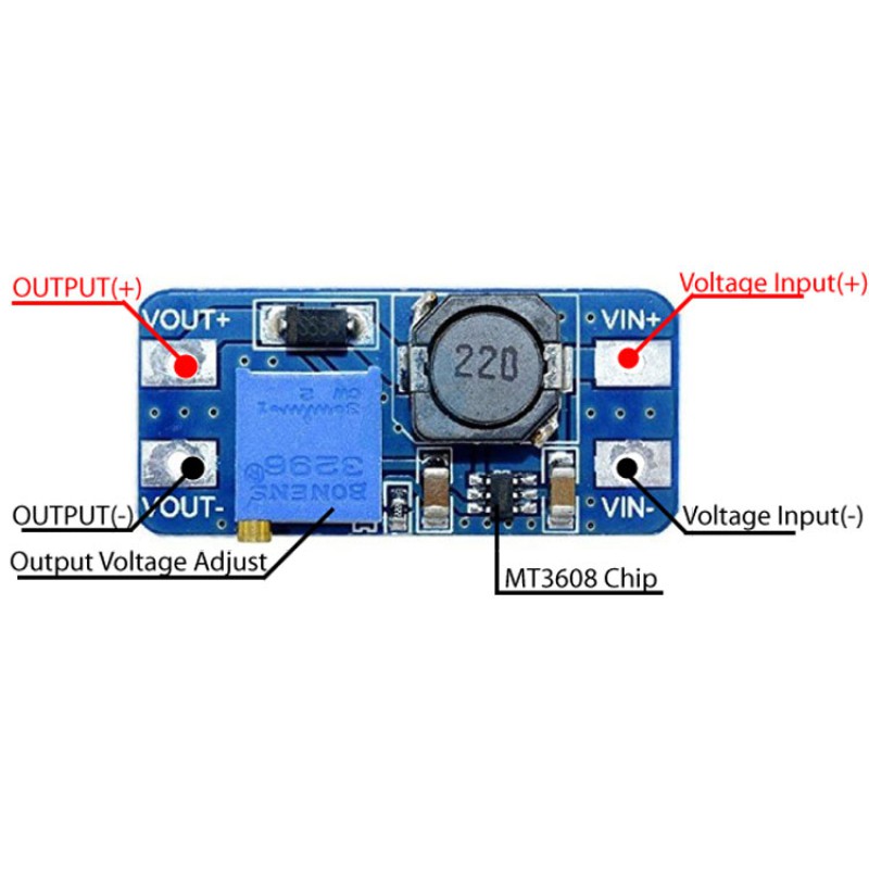 MT3608 DC-DC STEP UP POWER 2A MAX BOOSTER POWER MODULE MT3608 DC-DC STEP UP POWER 2A MAX BOOSTER POWER MODULE