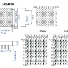 32mm Square 8*8 LED Matrix - Red