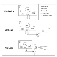 PIR Motion sensor module sensitivity adjustable