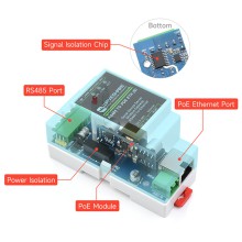 Industrial serial server, RS485 to RJ45 Ethernet, TCP/IP to serial, rail-mount support, with POE function(optional)