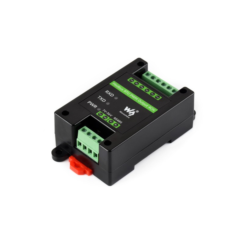 Industrial 4-Ch PWM Output Module, Modbus RTU Protocol, Isolated RS485 Interface, Adjustable Frequency and Duty Cycle, With Various Isolation And Protection Circuits
